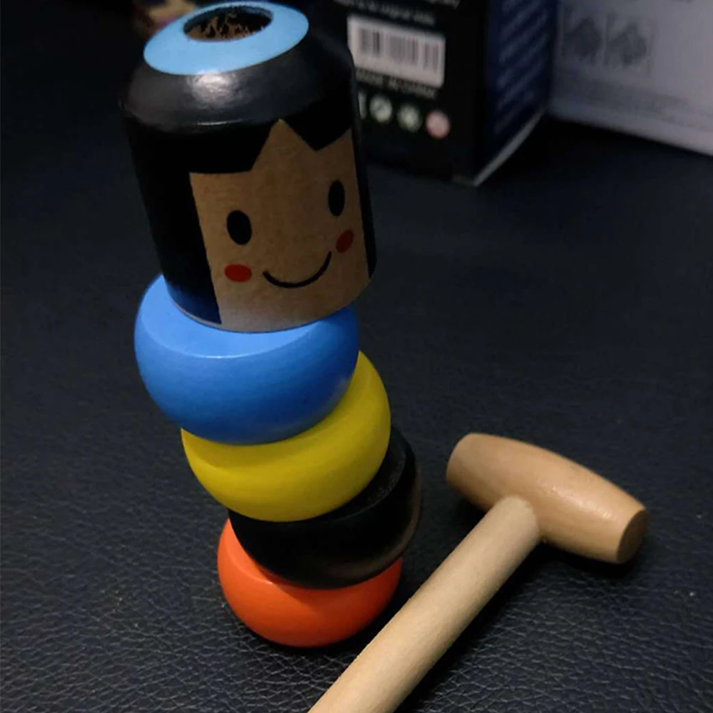 Colorful Just Like A Viewer Watching A CG Animation.Immortal Daruma Small Wooden Man Stubborn Unbreakable Wood Magic Game Toy Gift -BCVBFGCXVB
