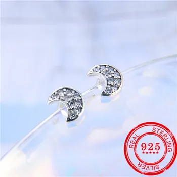 Fashion Earrings 100% Genuine 925 Sterling Silver Earrings Moon Shaped Zircon Inlaid Retro Style Ladies Silver Earrings
Fashion Earrings 100% Genuine 925 Sterling Silver Earrings Moon Shaped Zircon Inlaid Retro Style Ladies Silver Earrings