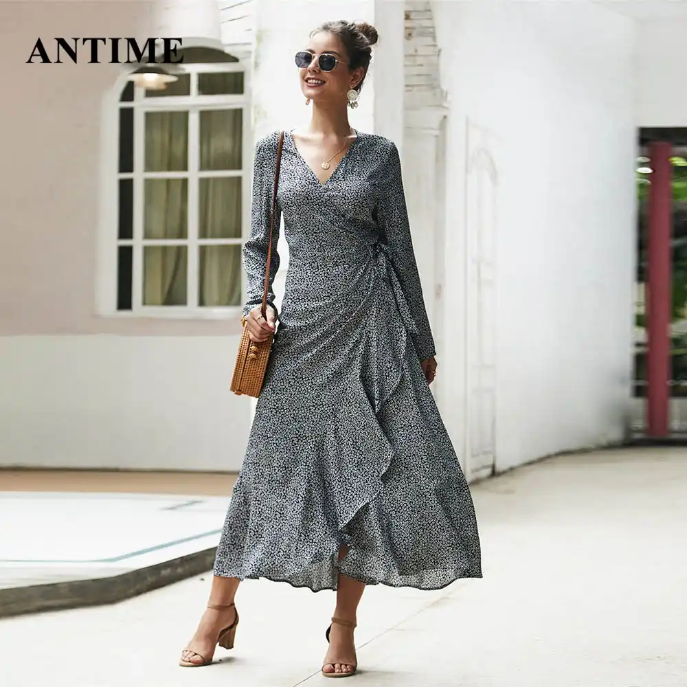 boho wrap maxi dress