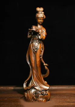 wedding decoration Old Chinese Boxwood Wood Carved Classical beauty Woman Belle Serve Tea Statue 
wedding decoration Old Chinese Boxwood Wood Carved Classical beauty Woman Belle Serve Tea Statue