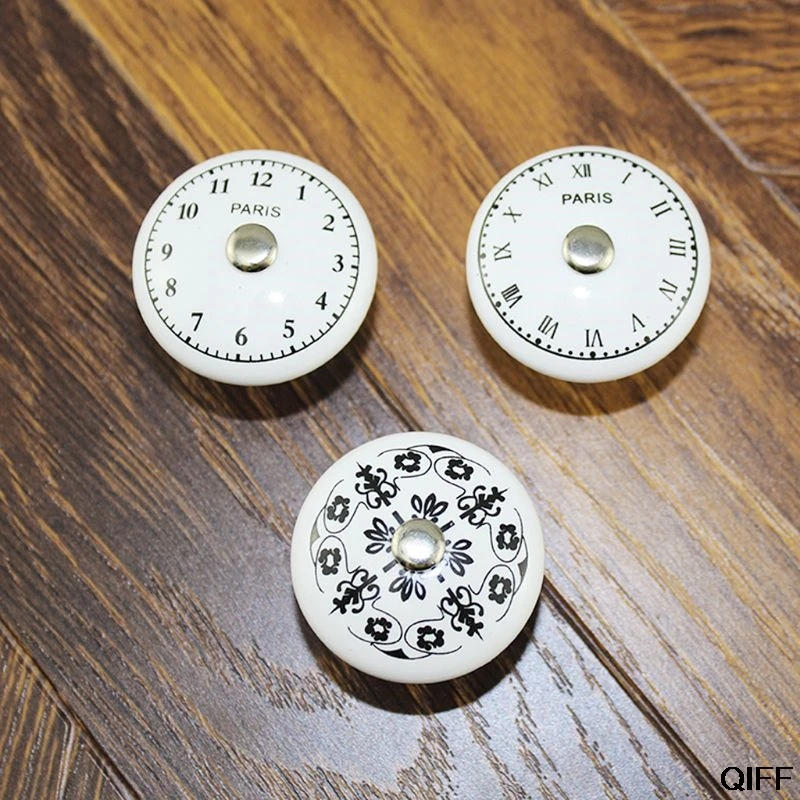 Ceramic Single Hole Furniture Handle Clock Digital European Pattern Retro Cabinet Door Drawer Button Handle July 25
Ceramic Single Hole Furniture Handle Clock Digital European Pattern Retro Cabinet Door Drawer Button Handle July 25