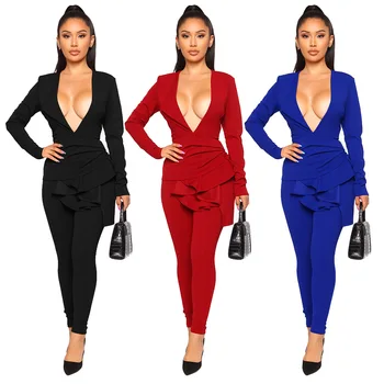 Autumn Winter Women Two Piece Set Top and Pants Plus Size Tracksuit Sweatsuit Outfit Sexy V Neck Coat and Pant Sets
Autumn Winter Women Two Piece Set Top and Pants Plus Size Tracksuit Sweatsuit Outfit Sexy V Neck Coat and Pant Sets