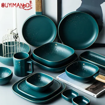 High Fashion Retro Green Nordic Ceramic Tableware Set Solid Color Exquisite Tableware Set Dish Plate Soup Bowl Set Modern Style
High Fashion Retro Green Nordic Ceramic Tableware Set Solid Color Exquisite Tableware Set Dish Plate Soup Bowl Set Modern Style