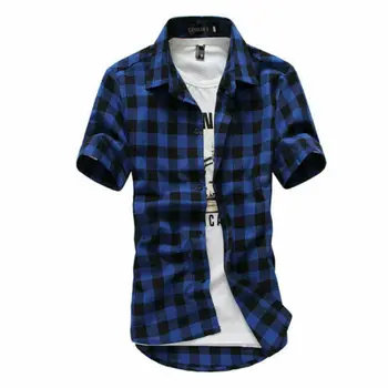 Fashion Men's Summer Casual Dress Shirt Mens Plaid Short Sleeve Shirts Tops Tee 
Fashion Men's Summer Casual Dress Shirt Mens Plaid Short Sleeve Shirts Tops Tee