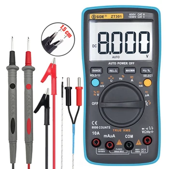ZT301 ZT302 Digital Multimeter 8000 9999 Counts True RMS Multifunction AC/DC Voltage Temperature Capacitance Tester DMM
ZT301 ZT302 Digital Multimeter 8000 9999 Counts True RMS Multifunction AC/DC Voltage Temperature Capacitance Tester DMM