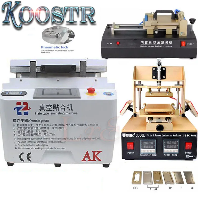 AK- PRO Automatic Bubble Removing Machine OCA Vacuum Laminating Machine+5 in1 Frame Separator machine+OCA film machine
AK- PRO Automatic Bubble Removing Machine OCA Vacuum Laminating Machine+5 in1 Frame Separator machine+OCA film machine