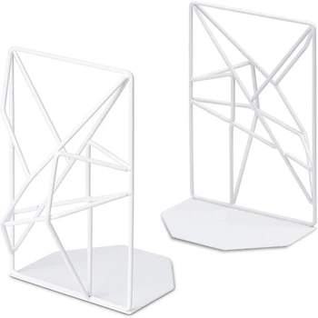 1 Pair/2 Pieces White Bookends Decorative Metal Book Ends Supports for Shelves Unique Geometric Design
1 Pair/2 Pieces White Bookends Decorative Metal Book Ends Supports for Shelves Unique Geometric Design