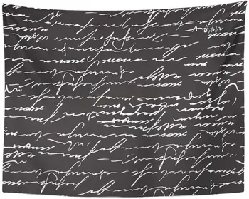 Tapestry Black Write Abstract Calligraphy Text Pattern with Old Writing Cursive Mail Tapestries Wall Hanging for Living Room
Tapestry Black Write Abstract Calligraphy Text Pattern with Old Writing Cursive Mail Tapestries Wall Hanging for Living Room