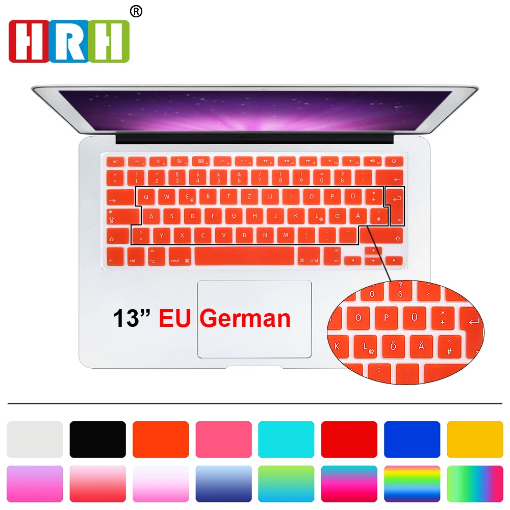 1pc free ship German Language Silicone Keyboard Cover skin sticker For Macbook White Air Pro 13/15/17 inch UK/EU Keyboard layout
1pc free ship German Language Silicone Keyboard Cover skin sticker For Macbook White Air Pro 13/15/17 inch UK/EU Keyboard layout