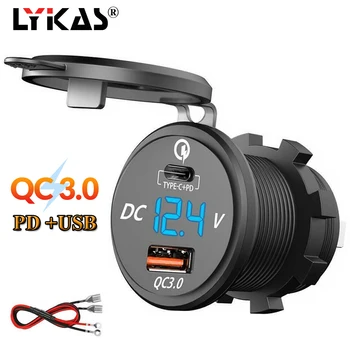 LYKAS Car USB PD Charger 12V Quick Charge 3.0 Dual USB Type C Charger with LED Voltage Meter Universal for Truck Boat Motorcycle
LYKAS Car USB PD Charger 12V Quick Charge 3.0 Dual USB Type C Charger with LED Voltage Meter Universal for Truck Boat Motorcycle