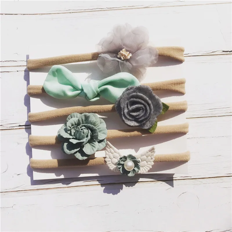 small flower baby nylon headbands newborn girls hair accessories (9)