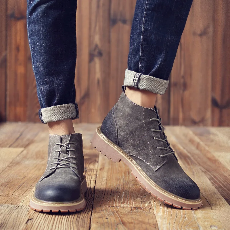Martin Boots Men's Autumn Korean-style Trend England Ankle Boots Men Retro Leather Boot Versatile Hight-top Desert Work Shoes
Martin Boots Men's Autumn Korean-style Trend England Ankle Boots Men Retro Leather Boot Versatile Hight-top Desert Work Shoes