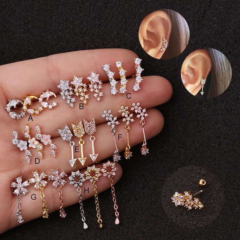 Feelgood 1Pc Rose/Yellow Gold And Silver Color Ear Cartilage Earring 20g Stainless Steel Helix Piercing Jewelry Rook Lobe Stud
Feelgood 1Pc Rose/Yellow Gold And Silver Color Ear Cartilage Earring 20g Stainless Steel Helix Piercing Jewelry Rook Lobe Stud