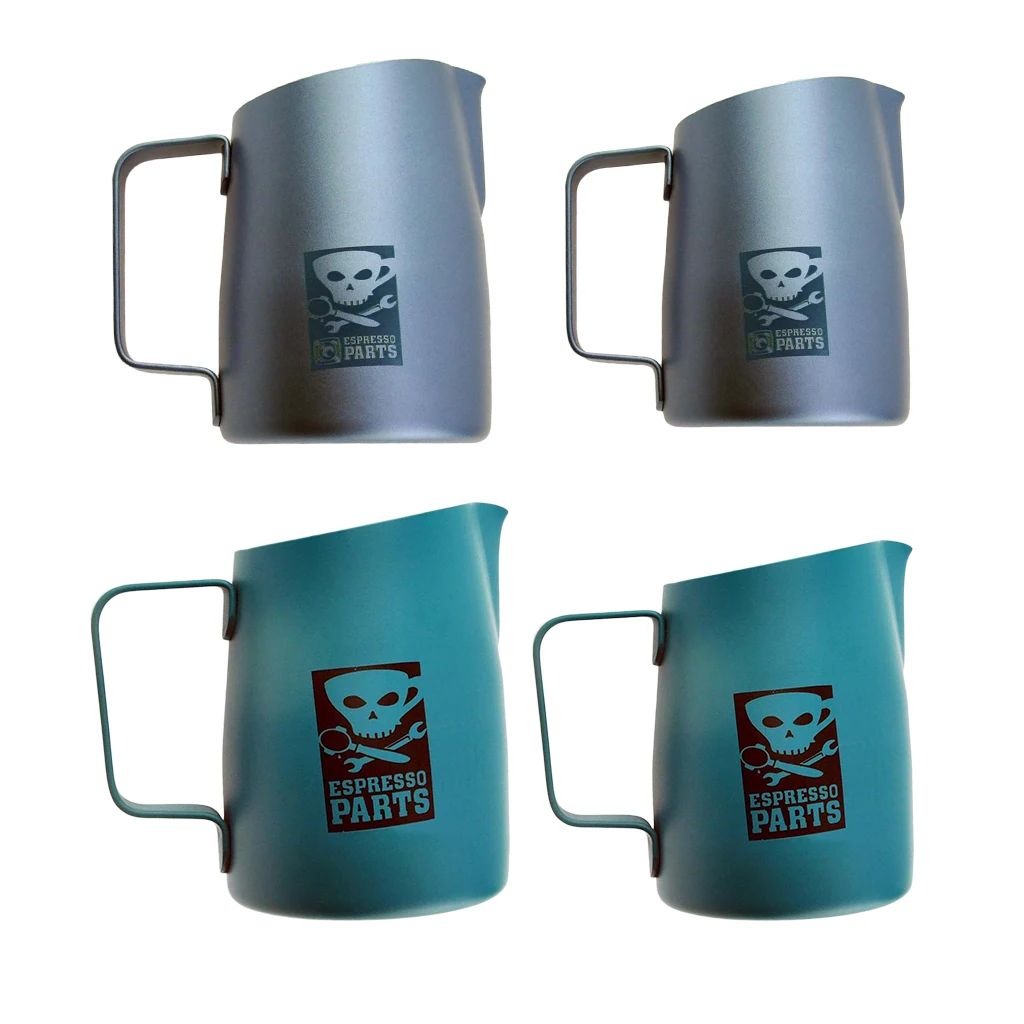 Milk Frothing Pitcher Jug, Stainless Steel, Suitable for Coffee, Latte and Frothing Milk, 4 Designs to Choose