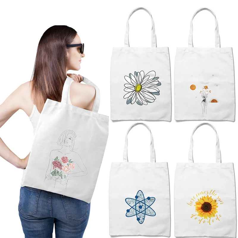 Cartoon Flower Daisy Graphic Shopping Bags Lady Handbags Cloth Canvas Tote Bag Women Eco Reusable Shoulder Shopper Bags
Cartoon Flower Daisy Graphic Shopping Bags Lady Handbags Cloth Canvas Tote Bag Women Eco Reusable Shoulder Shopper Bags