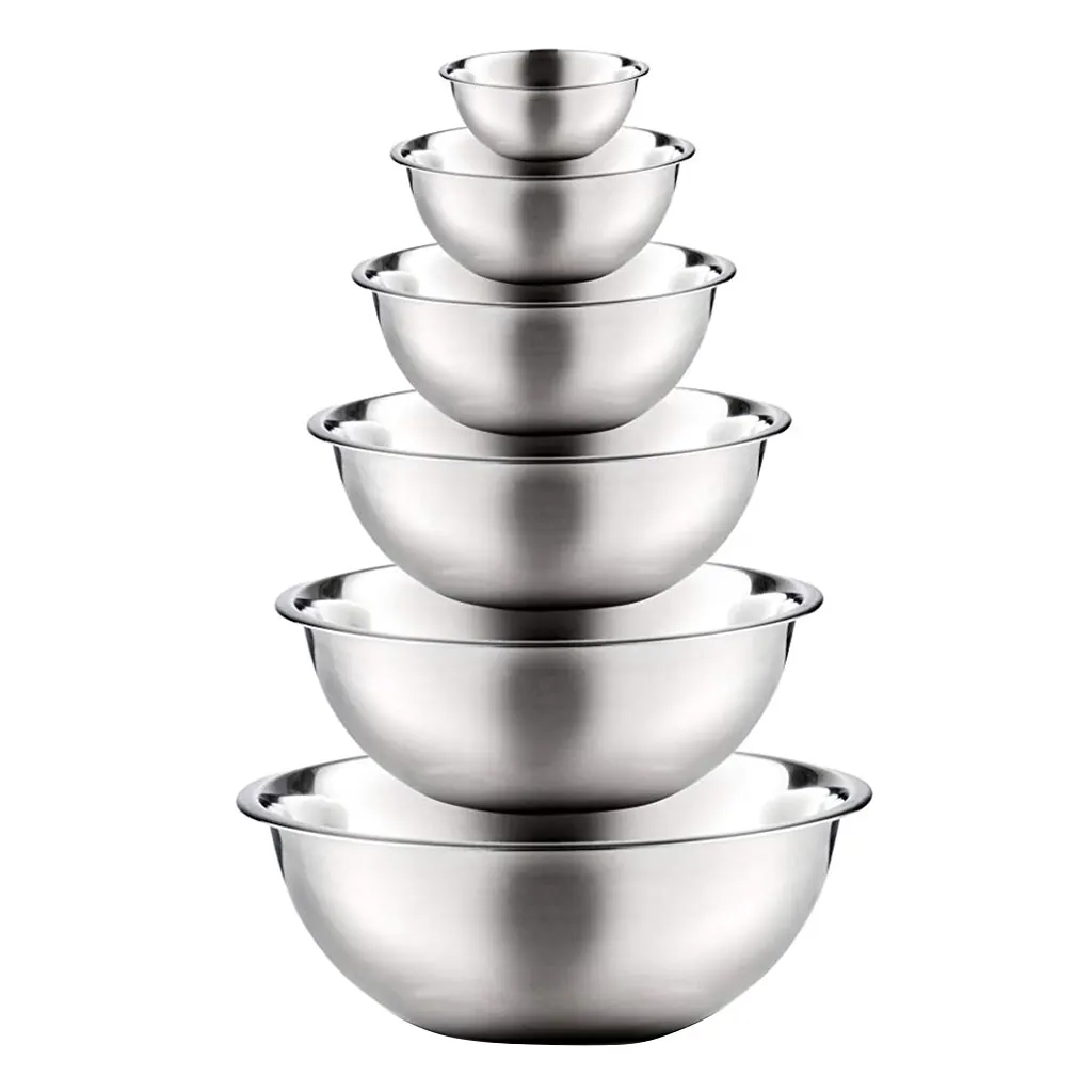 6Pcs Stainless Steel Mixing Bowls Polished Mirror Finish Nesting Pots Kitchen Cleaning Multi-functional Cooking Supplies
6Pcs Stainless Steel Mixing Bowls Polished Mirror Finish Nesting Pots Kitchen Cleaning Multi-functional Cooking Supplies