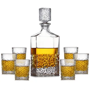 7 Pcs Set cuboid design Crystal Glass lead-free whiskey decanter Set with 6 Pcs old fashioned whiskey glass for Liquor Scotch
7 Pcs Set cuboid design Crystal Glass lead-free whiskey decanter Set with 6 Pcs old fashioned whiskey glass for Liquor Scotch