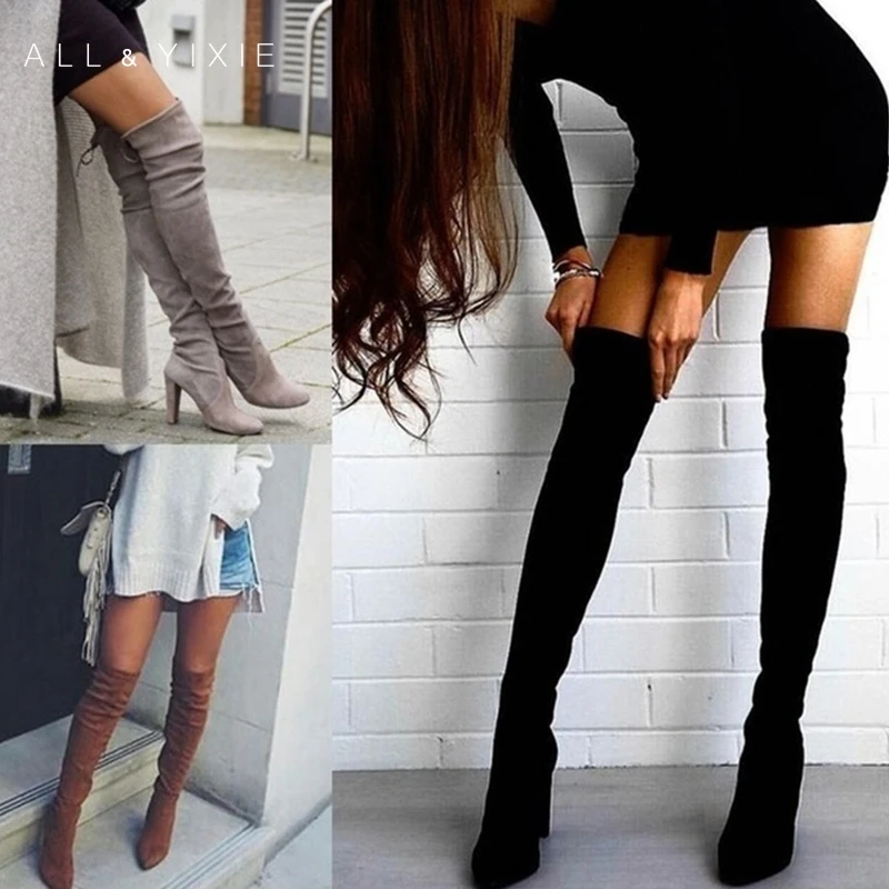 ALL YIXIE Women's warm boots autumn and winter new pointed thick with side zipper over the knee boots elastic boots women shoes
ALL YIXIE Women's warm boots autumn and winter new pointed thick with side zipper over the knee boots elastic boots women shoes