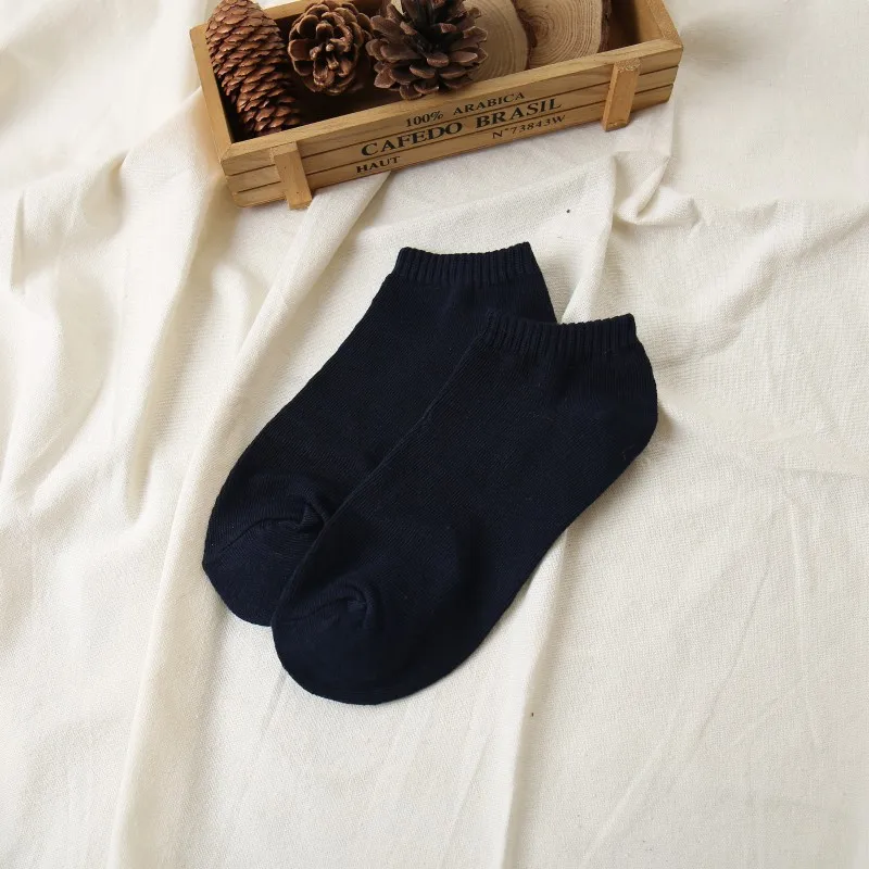 5 1Pair Breathable Cartoon Socks Men Summer Spring Sock Dress Black Low Cut Ankle Sock Fashion Solid Non-slip Cotton Boat Socks