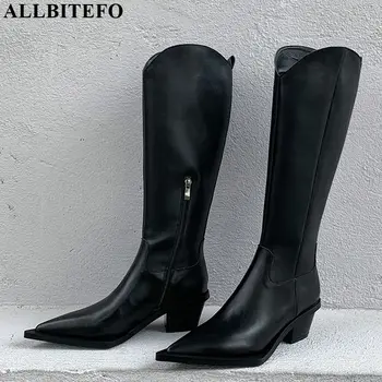 ALLBITEFO real genuine leather+PU comfortable women boots Autumn Winter women knee high boots pointed toe fashion girls boots
ALLBITEFO real genuine leather+PU comfortable women boots Autumn Winter women knee high boots pointed toe fashion girls boots