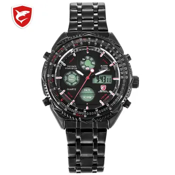 Eightgill Shark Sport Watch Dual Time Digital Analog Stainless Steel Stopwatch Mens Quartz Militray Wrist Watches Relogio /SH111
Eightgill Shark Sport Watch Dual Time Digital Analog Stainless Steel Stopwatch Mens Quartz Militray Wrist Watches Relogio /SH111