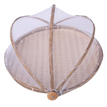 Handmade Bamboo Woven Bug Proof Wicker Basket Dustproof Picnic Fruit Tray Food Bread Dishes Cover With Gauze Panier Osier
Handmade Bamboo Woven Bug Proof Wicker Basket Dustproof Picnic Fruit Tray Food Bread Dishes Cover With Gauze Panier Osier