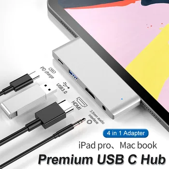Premium 4 In 1 Dock Station USB Type C HUB USB-C to USB 3.0 4K HD HDMI 3.5mm Audio Adapter For MacBook Ipad Pro USB-C HUB
Premium 4 In 1 Dock Station USB Type C HUB USB-C to USB 3.0 4K HD HDMI 3.5mm Audio Adapter For MacBook Ipad Pro USB-C HUB