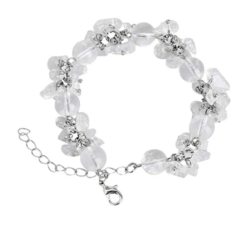 FYJS Unique Silver Plated Handmade Natural Rock Crystal 8 mm Round Beads with Irregular Shape Gravel Bracelet Ethnic Jewelry
FYJS Unique Silver Plated Handmade Natural Rock Crystal 8 mm Round Beads with Irregular Shape Gravel Bracelet Ethnic Jewelry