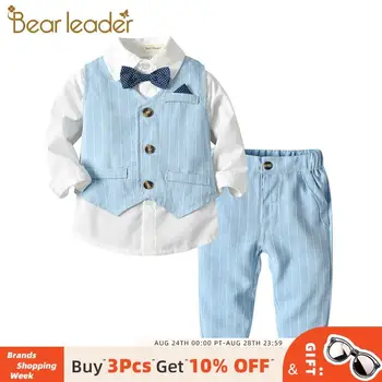 Bear Leader Spring&Autumn Baby Boy Gentleman Suit White Shirt with Bow Tie Striped Vest Trousers 3Pcs Formal Kids Clothes Set
Bear Leader Spring&Autumn Baby Boy Gentleman Suit White Shirt with Bow Tie Striped Vest Trousers 3Pcs Formal Kids Clothes Set