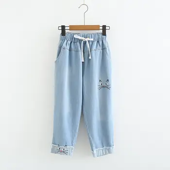 Harajuku Denim Wide Leg Pants Japanese Kpop Cute Cat Embroidery Soft Sister Summer Femme Cute Love Jeans Trousers
Harajuku Denim Wide Leg Pants Japanese Kpop Cute Cat Embroidery Soft Sister Summer Femme Cute Love Jeans Trousers