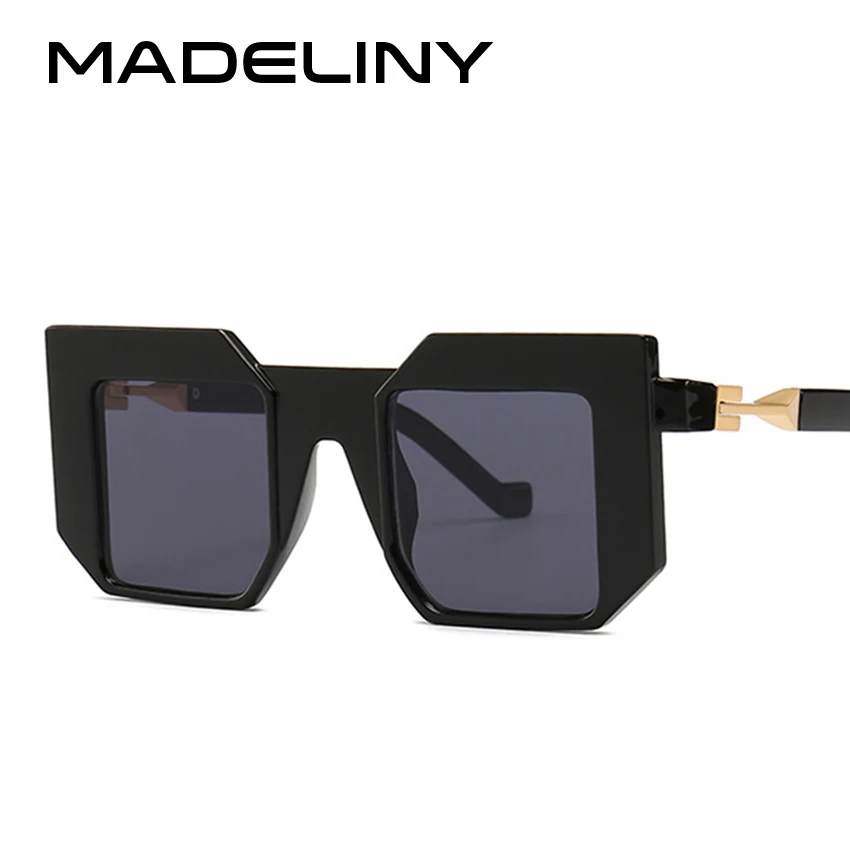 Женские квадратные солнцезащитные очки MADELINY брендовые дизайнерские черные в