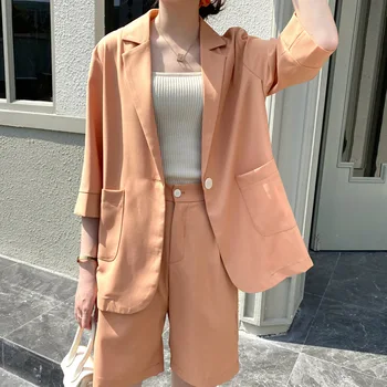 2020 new Western-style clothes women's loose casual solid color suit coat two piece women suitkorean clothing 
2020 new Western-style clothes women's loose casual solid color suit coat two piece women suitkorean clothing