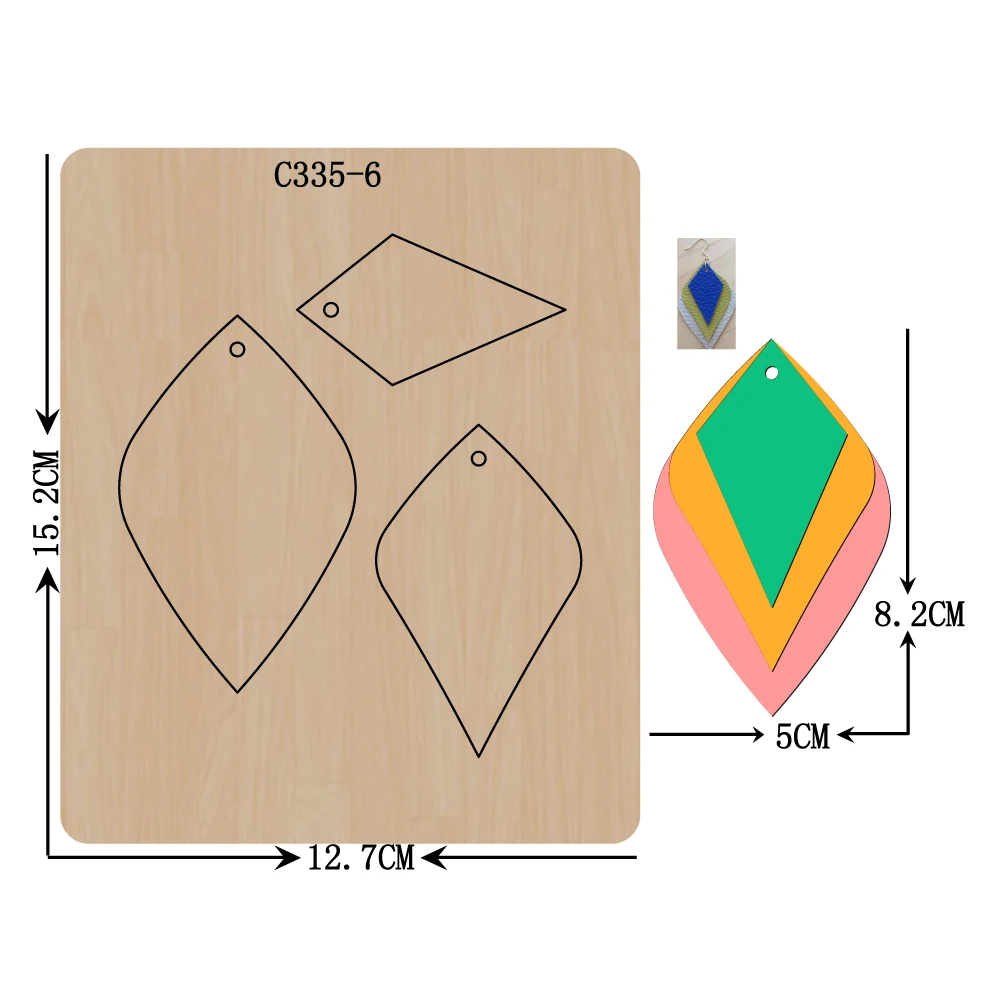 New Earrings, Wooden Die Scrapbooking C335-6 Cutting Dies Compatible with most die cutting machines
New Earrings, Wooden Die Scrapbooking C335-6 Cutting Dies Compatible with most die cutting machines