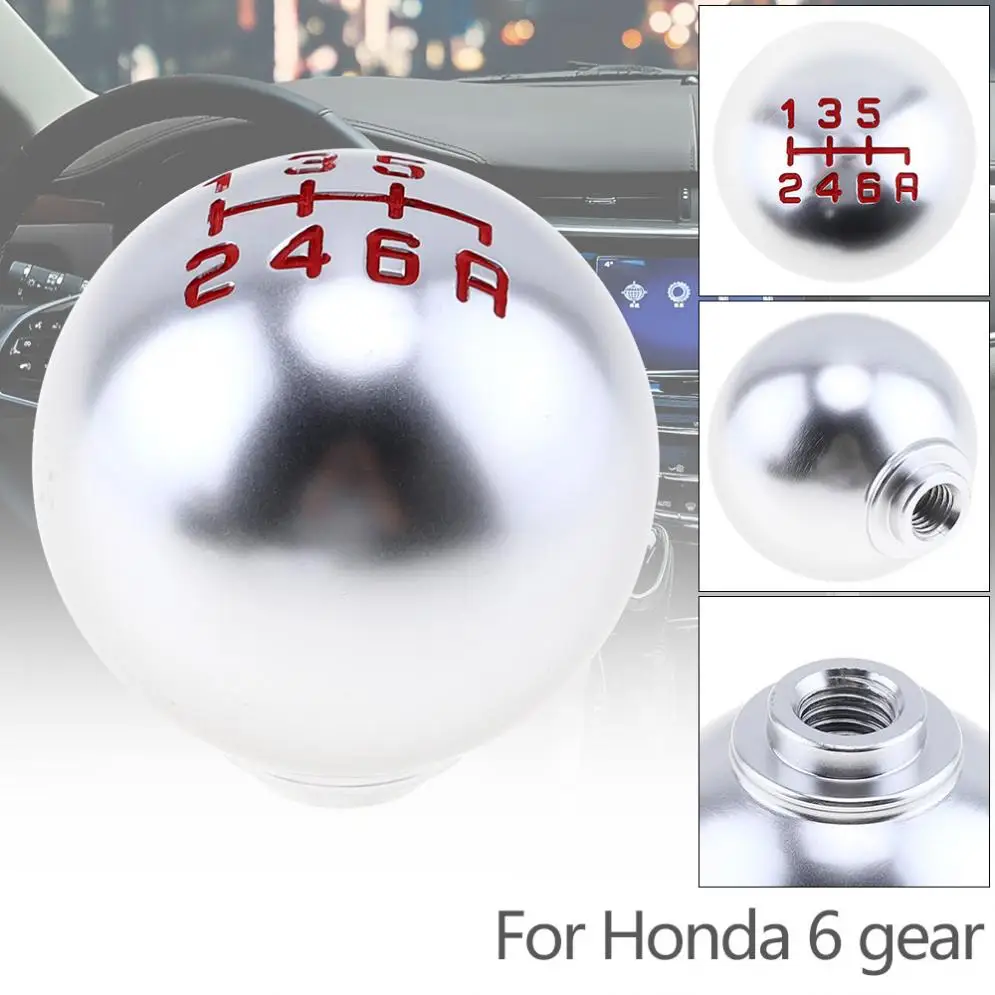 6 Speeds Aluminum Alloy Manual Transmission Gear Shift Handball Knob with Screw Cap Fit for Honda Civic City / 6 Gear Models
6 Speeds Aluminum Alloy Manual Transmission Gear Shift Handball Knob with Screw Cap Fit for Honda Civic City / 6 Gear Models