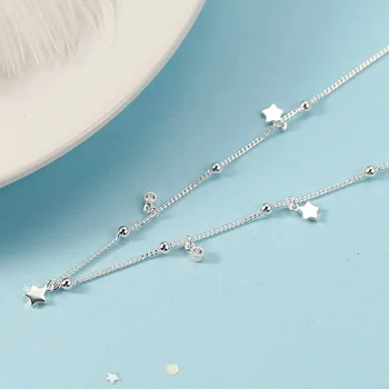 925 Sterling Silver Rhinestone Star Pendant Necklaces Silver Beads Chain Necklaces For Woman Jewelry
925 Sterling Silver Rhinestone Star Pendant Necklaces Silver Beads Chain Necklaces For Woman Jewelry