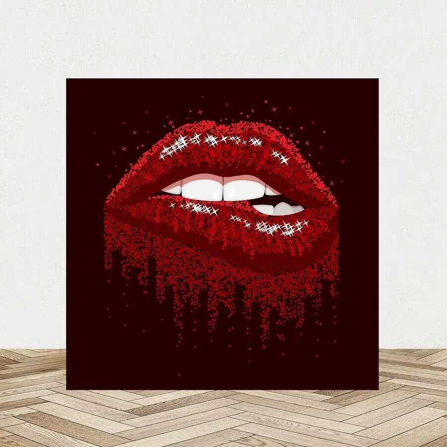 

Red Glitter Lips Beauty Salon Makeup Cuadros Posters Picture HD Canvas Wall Art Home Decor Paintings for Living Room Decorations