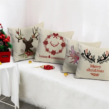 Pillow Cover Christmas Elk Horns Pattern Cushion Cover Sofa Cushions Cotton Linen Pillow Case For Home Decoration
Pillow Cover Christmas Elk Horns Pattern Cushion Cover Sofa Cushions Cotton Linen Pillow Case For Home Decoration