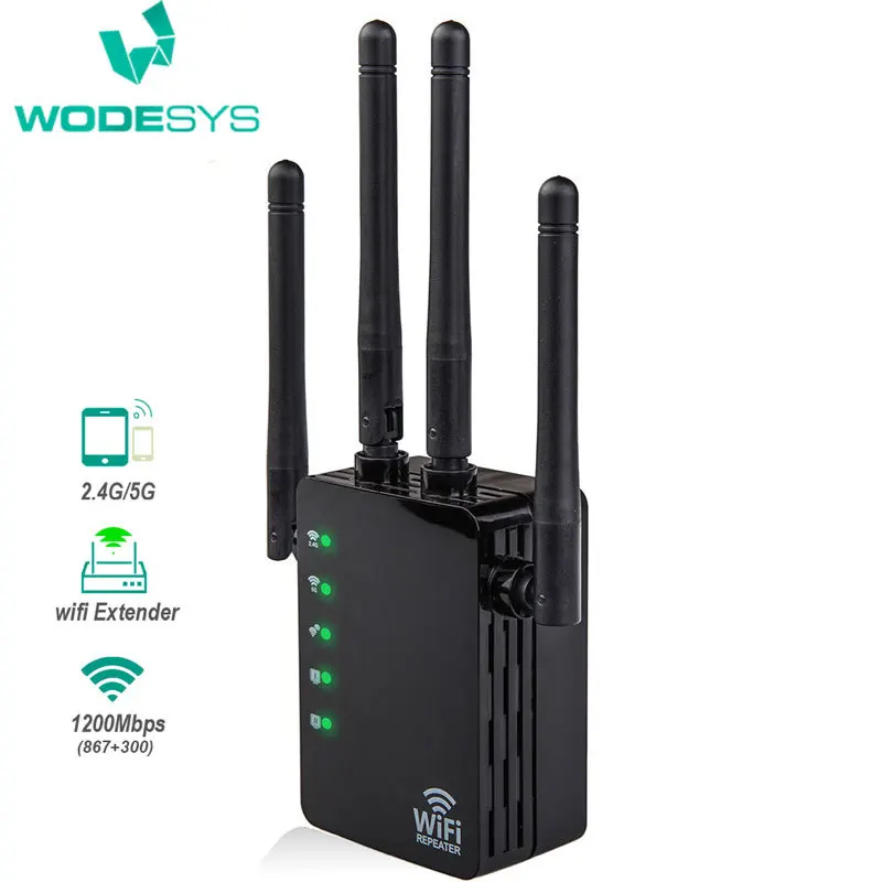 Two-frequency 1200 M WIFI Repeater Wireless WiFi Signal Amplifier 2.4&5.8 G
Two-frequency 1200 M WIFI Repeater Wireless WiFi Signal Amplifier 2.4&5.8 G