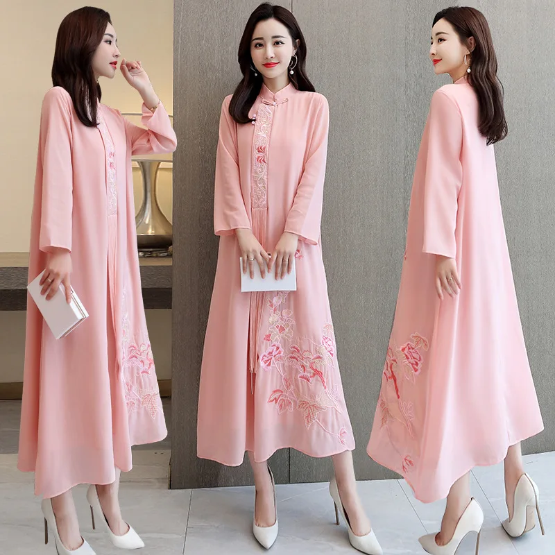 Chinese-style Spring WOMEN'S Dress 2019 Retro Frog Stand Collar Embroidered Long Slimming Improved Cheongsam Skirt
Chinese-style Spring WOMEN'S Dress 2019 Retro Frog Stand Collar Embroidered Long Slimming Improved Cheongsam Skirt