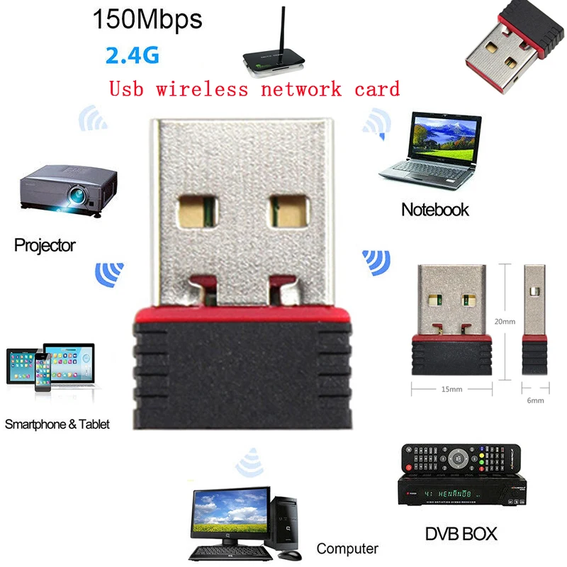 USB Adapter 150Mbps Wifi Antenna USB Wi-Fi Adapter Dongle Wireless Network Card Receiver WiFi Lan Ethernet for PC Laptop
USB Adapter 150Mbps Wifi Antenna USB Wi-Fi Adapter Dongle Wireless Network Card Receiver WiFi Lan Ethernet for PC Laptop