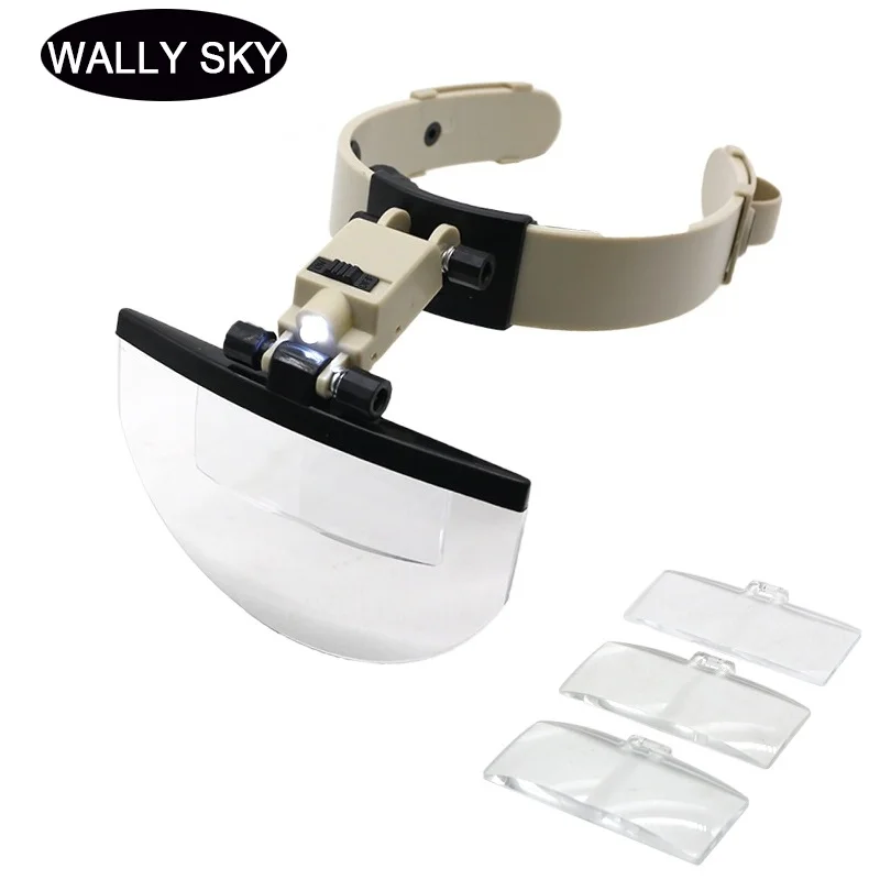 Illuminated Helmet Magnifier LED Hand Free Magnifying Glass Head-mounted Reading Magnifier Loupe for Repairing and Reading
Illuminated Helmet Magnifier LED Hand Free Magnifying Glass Head-mounted Reading Magnifier Loupe for Repairing and Reading