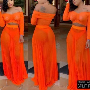 Sexy Women Beach Cover Up Summer Sheer Bikini Cover-up Crop Top Beach Dress Bathing Suit Cover Ups Two-Piece Dress Set
Sexy Women Beach Cover Up Summer Sheer Bikini Cover-up Crop Top Beach Dress Bathing Suit Cover Ups Two-Piece Dress Set