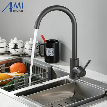 Grey Color Kitchen Faucet 360 Swivel Kitchen Sink Tap Hot Cold Mixer Basin Faucet 304 Stainless Steel Crane
Grey Color Kitchen Faucet 360 Swivel Kitchen Sink Tap Hot Cold Mixer Basin Faucet 304 Stainless Steel Crane