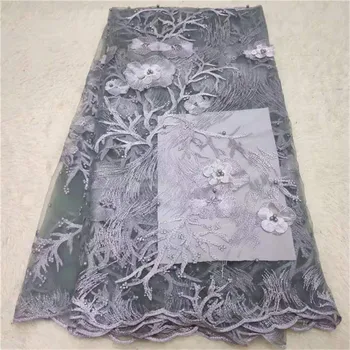 New gray Style French Net Lace Fabric 3D Flower African Tulle Mesh Lace Fabric High Quality With beads Lace For Engagement
New gray Style French Net Lace Fabric 3D Flower African Tulle Mesh Lace Fabric High Quality With beads Lace For Engagement