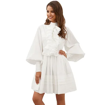 Summer ladies dress stand-alone retro trend brand Lolita court style ruffle stitching dress shirt dress 
Summer ladies dress stand-alone retro trend brand Lolita court style ruffle stitching dress shirt dress