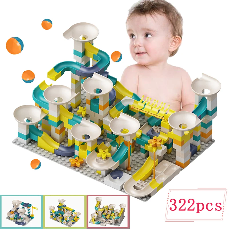 83-322PCS Marble Race Run Big Block Compatible Duploed Building Blocks Funnel Slide Blocks DIY Big Bricks Toys For Children Gift
83-322PCS Marble Race Run Big Block Compatible Duploed Building Blocks Funnel Slide Blocks DIY Big Bricks Toys For Children Gift