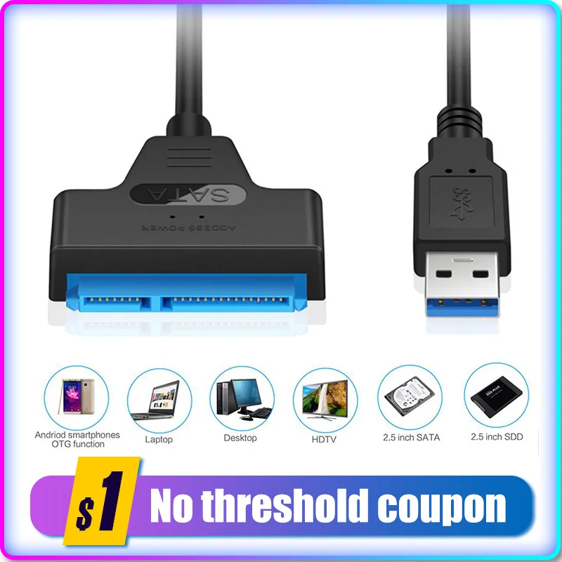 USB 3.0 to SATA3+22pin Hard Disk Cable Converter 5Gbps USB Adapter for 2.5 Inches SSD HDD Hard Disk SATA Adapter Cable Converter
USB 3.0 to SATA3+22pin Hard Disk Cable Converter 5Gbps USB Adapter for 2.5 Inches SSD HDD Hard Disk SATA Adapter Cable Converter