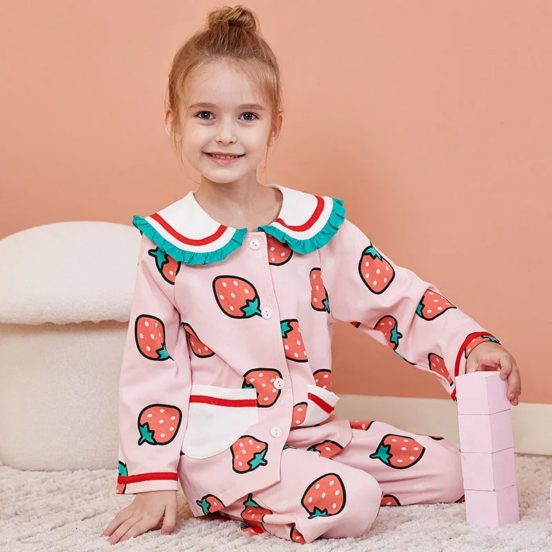 Children Kids Pyjamas Cotton Tops Pants Winter Spring Long Sleeve Sleepwear Nightwear Strawberry Printing Baby Girls Pajamas Set
Children Kids Pyjamas Cotton Tops Pants Winter Spring Long Sleeve Sleepwear Nightwear Strawberry Printing Baby Girls Pajamas Set