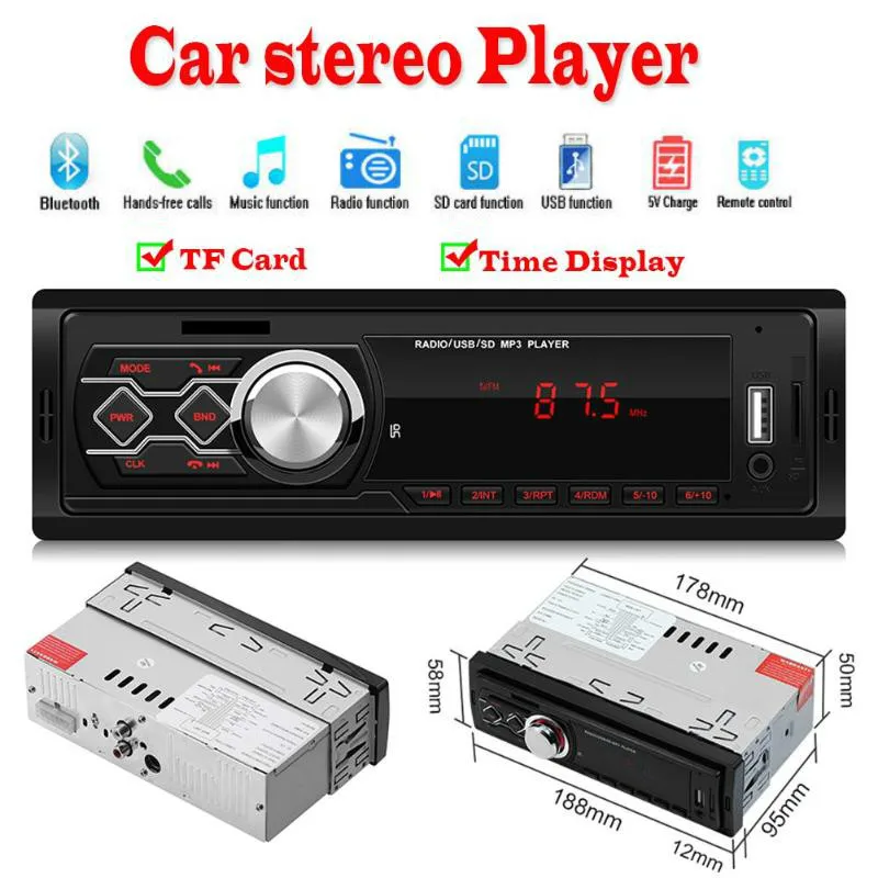 Универсальный автомобильный радиоприемник 12 в 1 Din mp3 плеер стерео аудио музыка FM