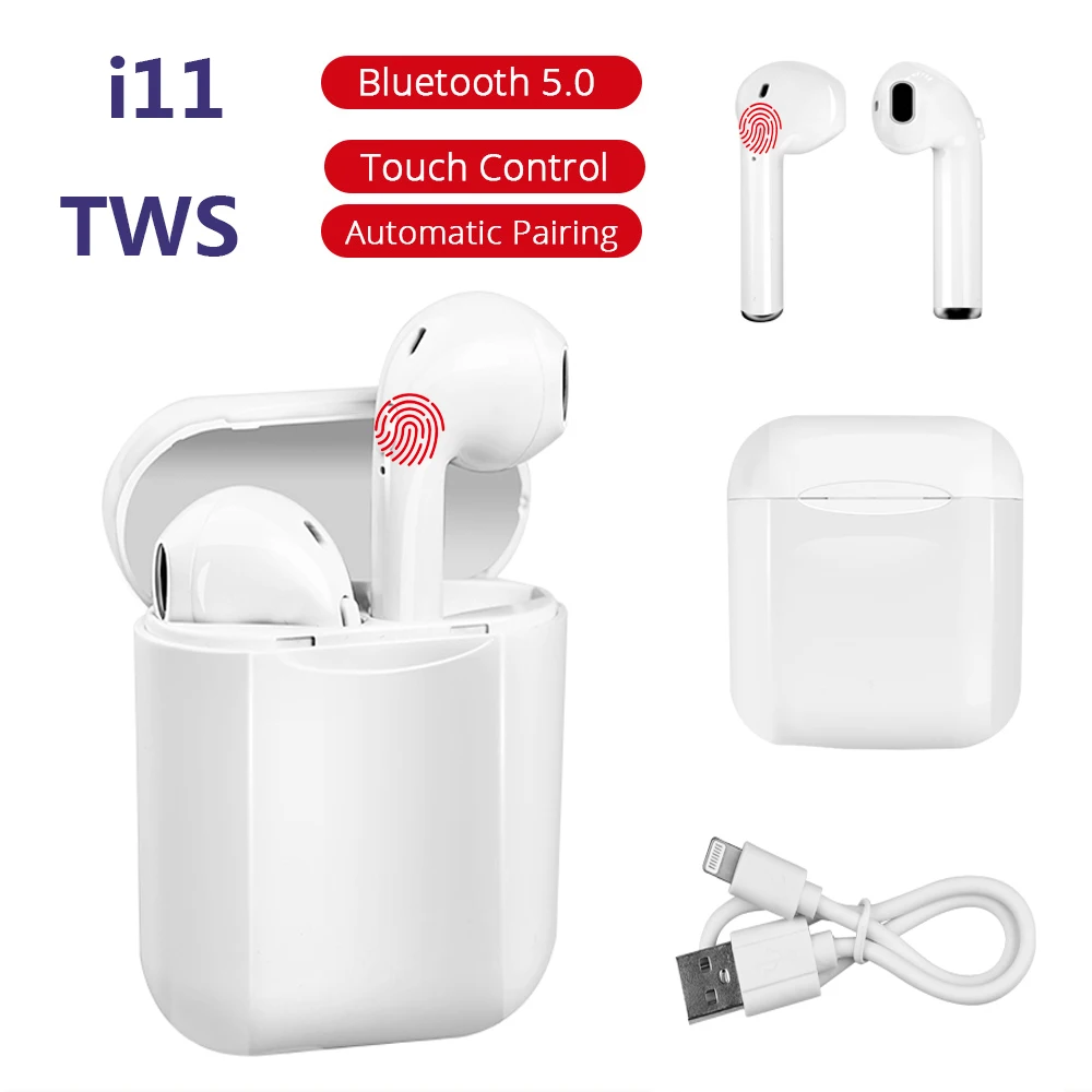 i11 TWS Touch Control Stereo 5.0 Bluetooth Wireless Earphone Earpieces Mini Earbuds HS Ear for All Smart Phone
i11 TWS Touch Control Stereo 5.0 Bluetooth Wireless Earphone Earpieces Mini Earbuds HS Ear for All Smart Phone